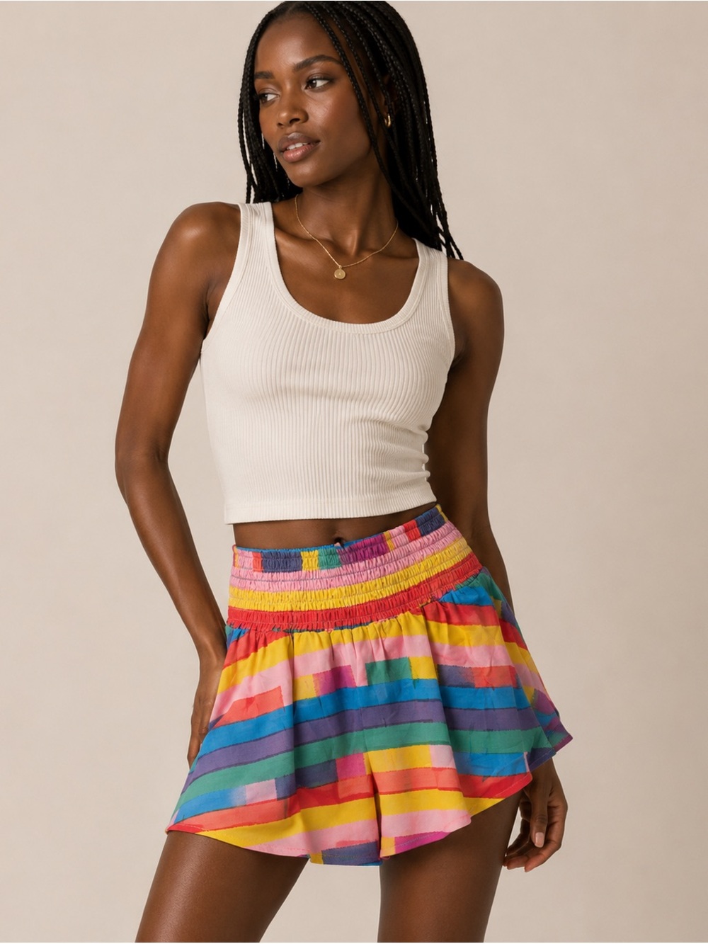 BCBGMAXAZRIA Multicolor Striped Women’s Shorts